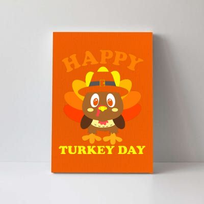 Happy Turkey Day, Cute Little Pilgrim Gift Thanksgiving Canvas