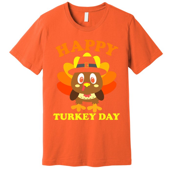 Happy Turkey Day, Cute Little Pilgrim Gift Thanksgiving Premium T-Shirt