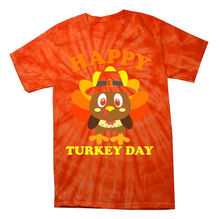 Happy Turkey Day, Cute Little Pilgrim Gift Thanksgiving Tie-Dye T-Shirt