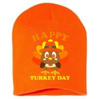 Happy Turkey Day, Cute Little Pilgrim Gift Thanksgiving Short Acrylic Beanie