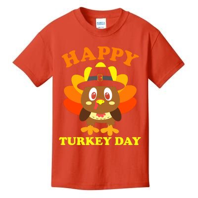 Happy Turkey Day, Cute Little Pilgrim Gift Thanksgiving Kids T-Shirt