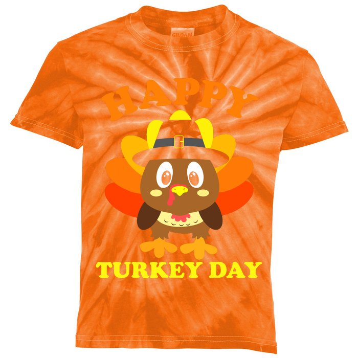 Happy Turkey Day, Cute Little Pilgrim Gift Thanksgiving Kids Tie-Dye T-Shirt