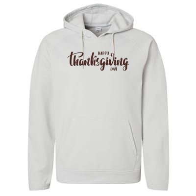 Happy Thanksgiving Day Holiday Performance Fleece Hoodie