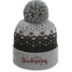 Happy Thanksgiving Day Holiday The Baniff Cuffed Pom Beanie