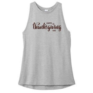 Happy Thanksgiving Day Holiday Ladies PosiCharge Tri-Blend Wicking Tank