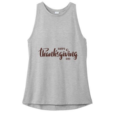 Happy Thanksgiving Day Holiday Ladies PosiCharge Tri-Blend Wicking Tank