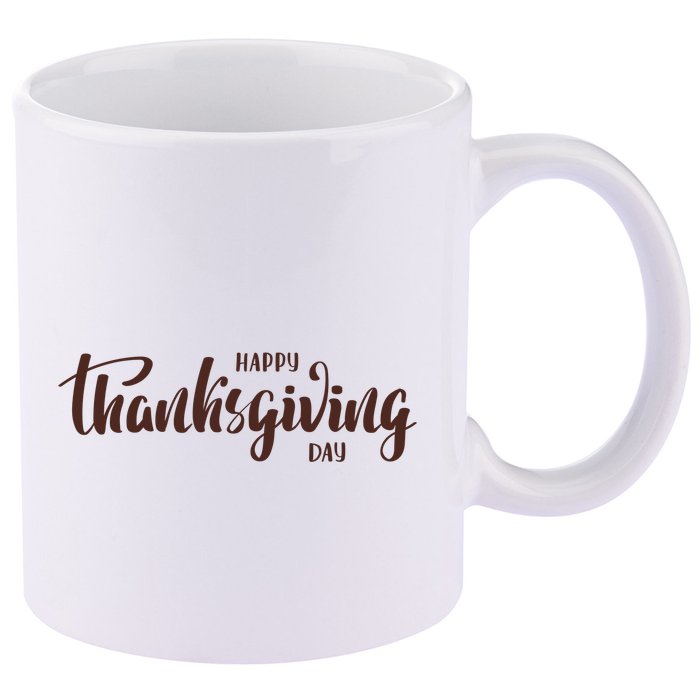 Happy Thanksgiving Day Holiday 11oz C Handle Ceramic Mug