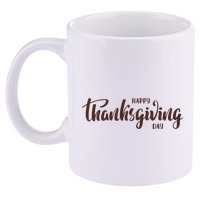 Happy Thanksgiving Day Holiday 11oz C Handle Ceramic Mug