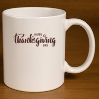 Happy Thanksgiving Day Holiday 11oz C Handle Ceramic Mug