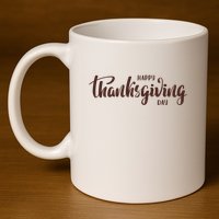 Happy Thanksgiving Day Holiday 11oz C Handle Ceramic Mug
