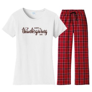 Happy Thanksgiving Day Holiday Women's Flannel Pajama Set