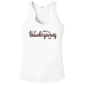 Happy Thanksgiving Day Holiday Ladies PosiCharge Competitor Racerback Tank