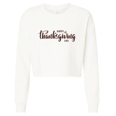Happy Thanksgiving Day Holiday Cropped Pullover Crew