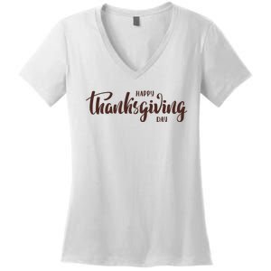 Happy Thanksgiving Day Holiday Women's V-Neck T-Shirt