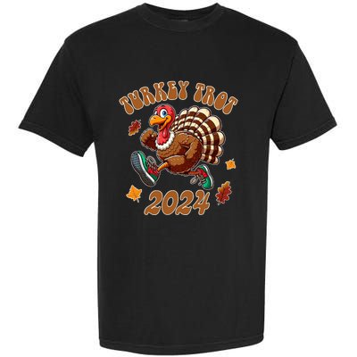 Happy Thanksgiving Day Running Turkey Funny Turkey Trot 2024 Garment-Dyed Heavyweight T-Shirt