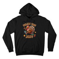 Happy Thanksgiving Day Running Turkey Funny Turkey Trot 2024 Hoodie