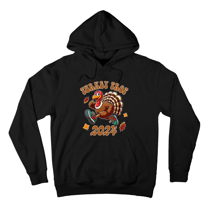 Happy Thanksgiving Day Running Turkey Funny Turkey Trot 2024 Hoodie