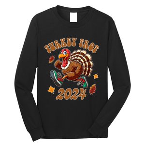 Happy Thanksgiving Day Running Turkey Funny Turkey Trot 2024 Long Sleeve Shirt