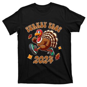 Happy Thanksgiving Day Running Turkey Funny Turkey Trot 2024 T-Shirt