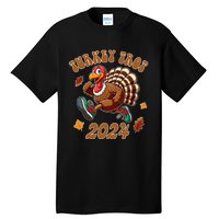 Happy Thanksgiving Day Running Turkey Funny Turkey Trot 2024 Tall T-Shirt