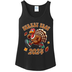 Happy Thanksgiving Day Running Turkey Funny Turkey Trot 2024 Ladies Essential Tank