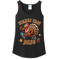 Happy Thanksgiving Day Running Turkey Funny Turkey Trot 2024 Ladies Essential Tank