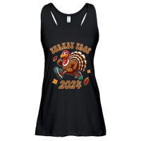 Happy Thanksgiving Day Running Turkey Funny Turkey Trot 2024 Ladies Essential Flowy Tank