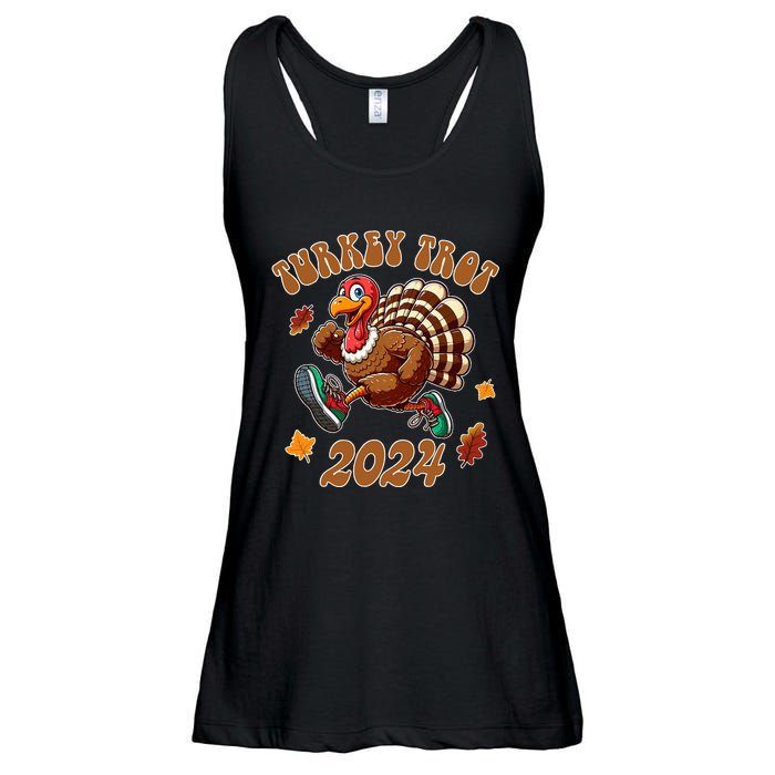 Happy Thanksgiving Day Running Turkey Funny Turkey Trot 2024 Ladies Essential Flowy Tank