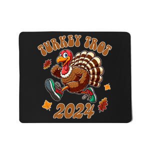 Happy Thanksgiving Day Running Turkey Funny Turkey Trot 2024 Mousepad