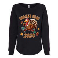 Happy Thanksgiving Day Running Turkey Funny Turkey Trot 2024 Womens California Wash Sweatshirt