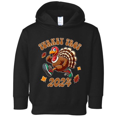 Happy Thanksgiving Day Running Turkey Funny Turkey Trot 2024 Toddler Hoodie