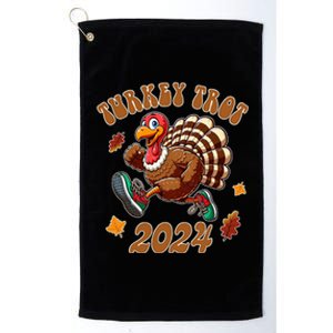 Happy Thanksgiving Day Running Turkey Funny Turkey Trot 2024 Platinum Collection Golf Towel