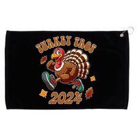 Happy Thanksgiving Day Running Turkey Funny Turkey Trot 2024 Grommeted Golf Towel