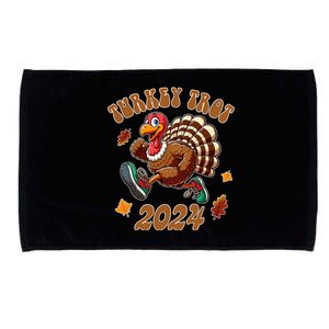 Happy Thanksgiving Day Running Turkey Funny Turkey Trot 2024 Microfiber Hand Towel