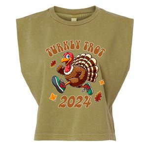 Happy Thanksgiving Day Running Turkey Funny Turkey Trot 2024 Garment-Dyed Women's Muscle Tee