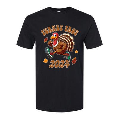 Happy Thanksgiving Day Running Turkey Funny Turkey Trot 2024 Softstyle CVC T-Shirt