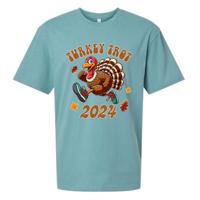 Happy Thanksgiving Day Running Turkey Funny Turkey Trot 2024 Sueded Cloud Jersey T-Shirt