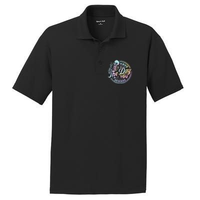 Have The Day You Deserve Peace Sign Skeleton Motivational PosiCharge RacerMesh Polo