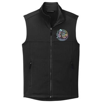 Have The Day You Deserve Peace Sign Skeleton Motivational Collective Smooth Fleece Vest