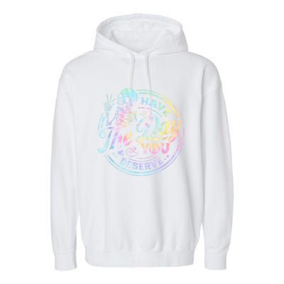 Have The Day You Deserve Peace Sign Skeleton Motivational Garment-Dyed Fleece Hoodie