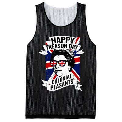 Happy Treason Day Funny Queen Elizabeth 4th Of July Mesh Reversible Basketball Jersey Tank