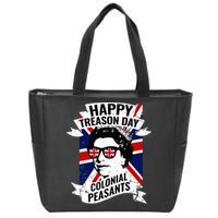 Happy Treason Day Funny Queen Elizabeth 4th Of July Zip Tote Bag