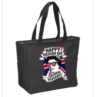 Happy Treason Day Funny Queen Elizabeth 4th Of July Zip Tote Bag