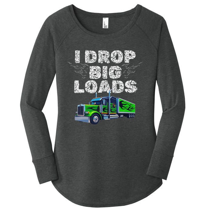 Humorous Trucker Design For Both & Women Who Love Semis Women's Perfect Tri Tunic Long Sleeve Shirt