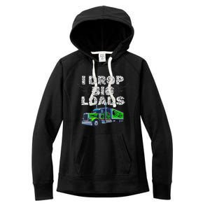 Humorous Trucker Design For Both & Women Who Love Semis Women's Fleece Hoodie