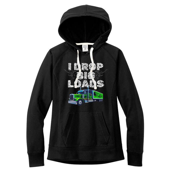 Humorous Trucker Design For Both & Women Who Love Semis Women's Fleece Hoodie