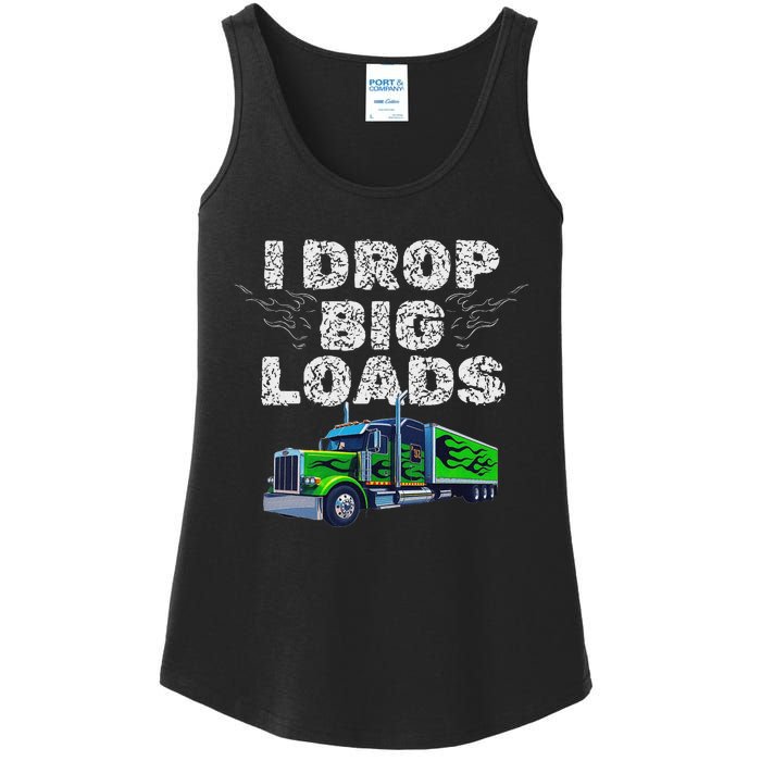 Humorous Trucker Design For Both & Women Who Love Semis Ladies Essential Tank