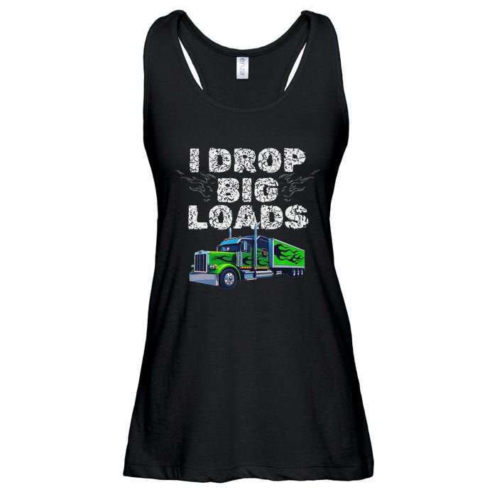 Humorous Trucker Design For Both & Women Who Love Semis Ladies Essential Flowy Tank