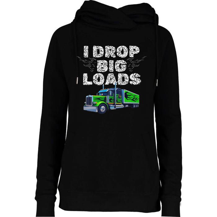 Humorous Trucker Design For Both & Women Who Love Semis Womens Funnel Neck Pullover Hood