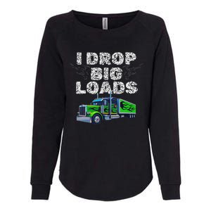 Humorous Trucker Design For Both & Women Who Love Semis Womens California Wash Sweatshirt